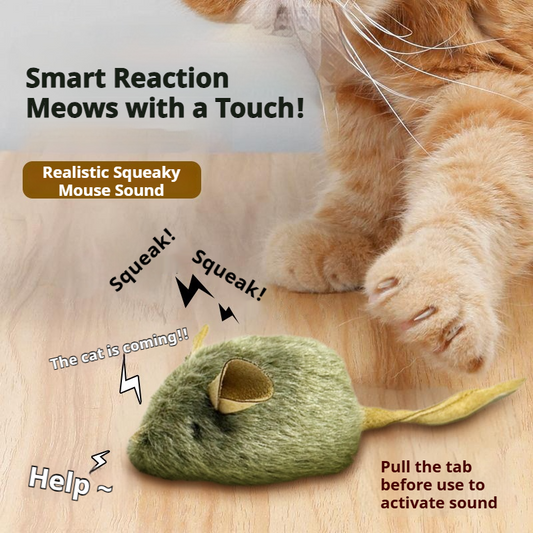 Interactive Mouse Toy – Touch-Activated with Realistic Squeak