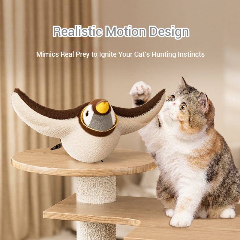 ChirpFly Rechargeable Interactive Bird Toy for Cats