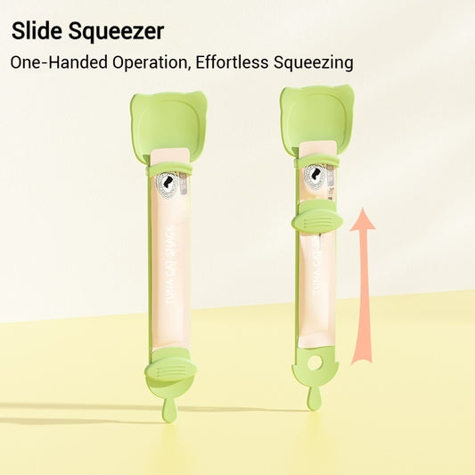 Slide Squeezer Cat Treat Spoon – One-Handed, Mess-Free Feeding Tool
