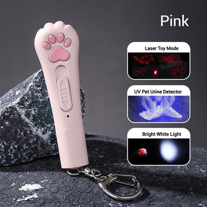 Interactive Cat Toy with Laser, Feather & Bell – 5 Fun Light Patterns