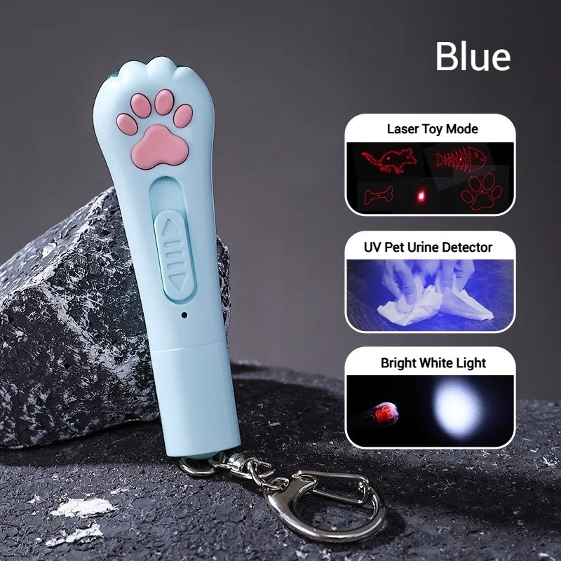 Interactive Cat Toy with Laser, Feather & Bell – 5 Fun Light Patterns