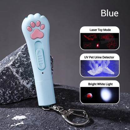 Interactive Cat Toy with Laser, Feather & Bell – 5 Fun Light Patterns