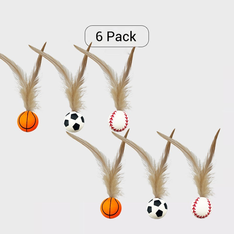 Feather Bounce Balls - Cat Toys for Jump, Chase & Play
