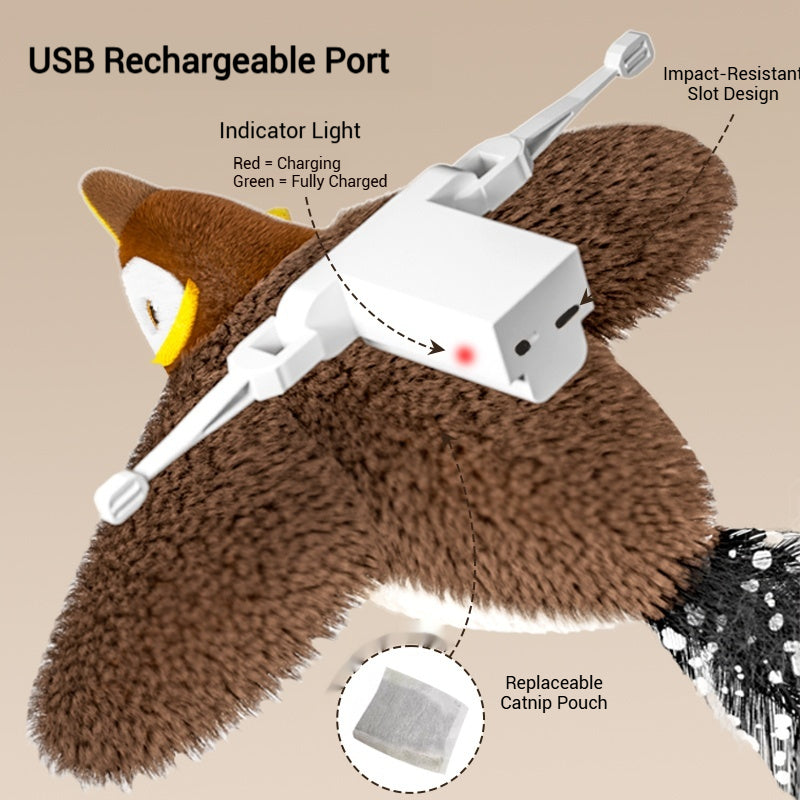 ChirpFly Rechargeable Interactive Bird Toy for Cats
