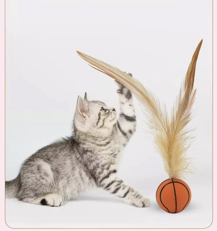 Feather Bounce Balls - Cat Toys for Jump, Chase & Play