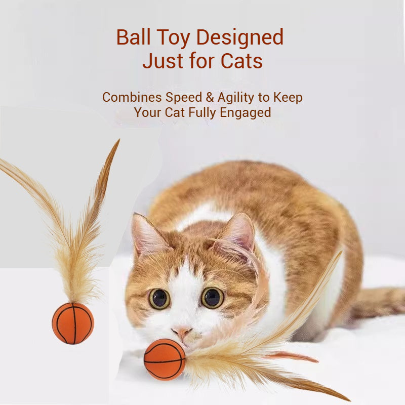 Feather Bounce Balls - Cat Toys for Jump, Chase & Play