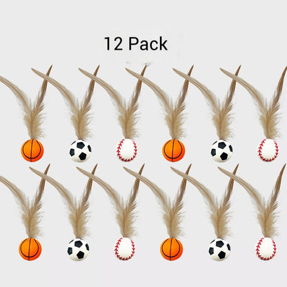 Feather Bounce Balls - Cat Toys for Jump, Chase & Play